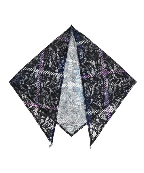 NON TOKYO(ノントーキョー)の「LACE HALF SLEEVE SHIRT & LACE SCARF(Tシャツ/カットソー・レディース・ブラック/ホワイト×グリーン/チェック・FREE)」の11枚目の写真