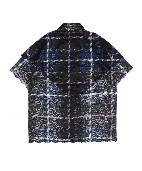 NON TOKYO(ノントーキョー)の「LACE HALF SLEEVE SHIRT & LACE SCARF(Tシャツ/カットソー・レディース・ブラック/ホワイト×グリーン/チェック・FREE)」の10枚目の写真