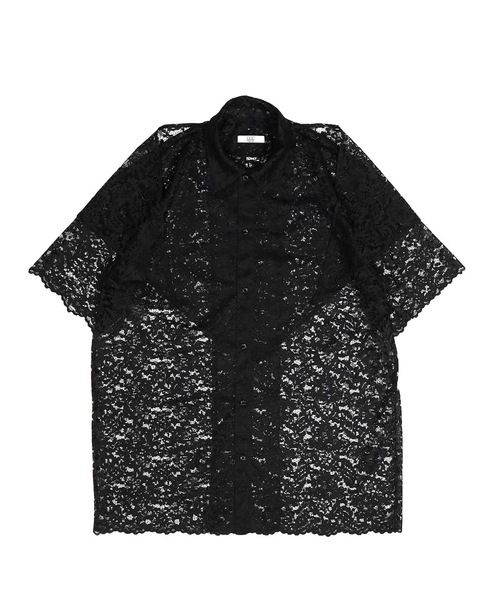 NON TOKYO(ノントーキョー)の「LACE HALF SLEEVE SHIRT & LACE SCARF(Tシャツ/カットソー・レディース・ブラック/ホワイト×グリーン/チェック・FREE)」の7枚目の写真