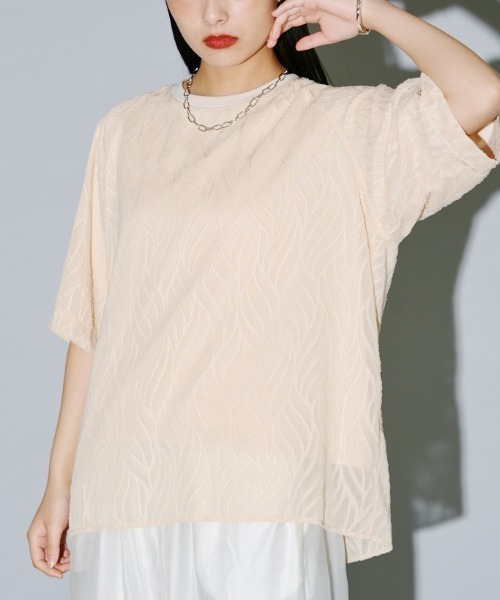 tシャツ シアージャガードドッキングカットプルオーバー レディース セール】シアージャガードドッキングカットプルオーバー（T