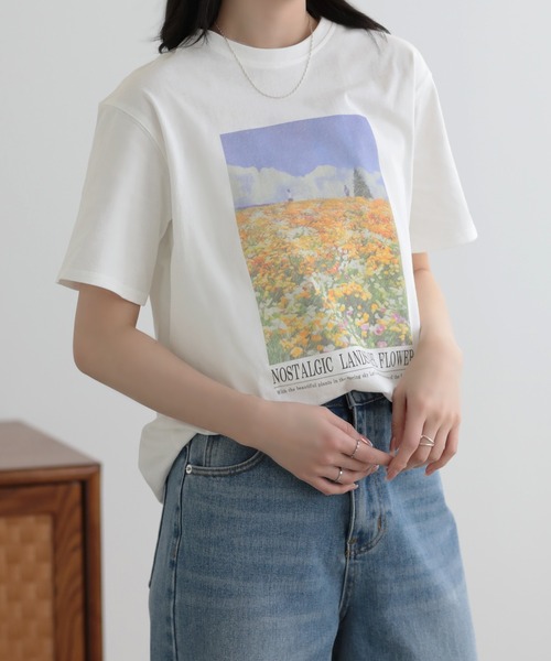SUNFLOWER EIGHT(サンフラワーエイト)の「プリントTシャツ(Tシャツ/カットソー・レディース・ホワイト系その他/ホワイト系その他3/ブラック系その他2/ホワイト系その他2/ブラック系その他/ブラック系その他3・M)」の4枚目の写真