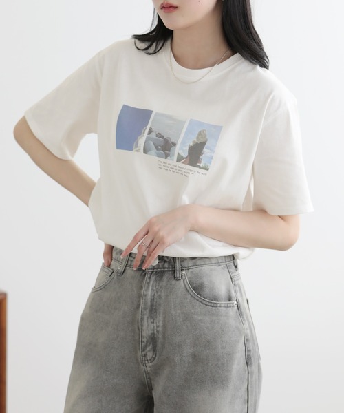 SUNFLOWER EIGHT(サンフラワーエイト)の「プリントTシャツ(Tシャツ/カットソー・レディース・ホワイト系その他/ホワイト系その他3/ブラック系その他2/ホワイト系その他2/ブラック系その他/ブラック系その他3・M)」の7枚目の写真