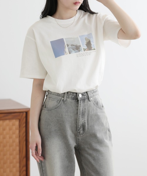 SUNFLOWER EIGHT(サンフラワーエイト)の「プリントTシャツ(Tシャツ/カットソー・レディース・ホワイト系その他/ホワイト系その他3/ブラック系その他2/ホワイト系その他2/ブラック系その他/ブラック系その他3・M)」の9枚目の写真
