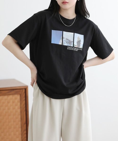 SUNFLOWER EIGHT(サンフラワーエイト)の「プリントTシャツ(Tシャツ/カットソー・レディース・ホワイト系その他/ホワイト系その他3/ブラック系その他2/ホワイト系その他2/ブラック系その他/ブラック系その他3・M)」の13枚目の写真