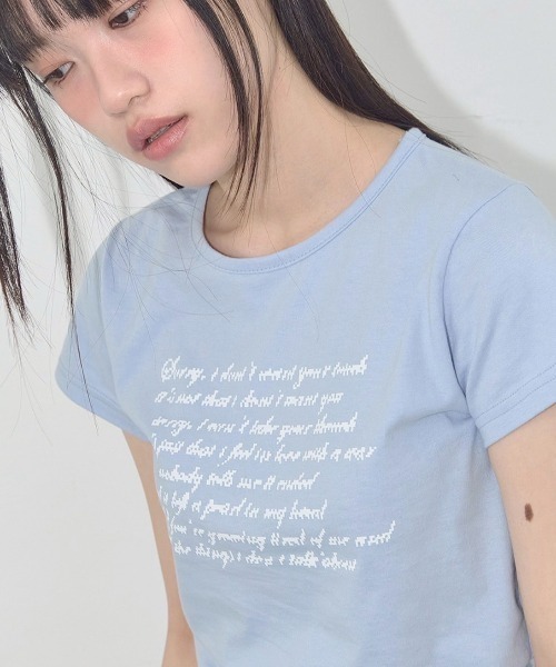 ☆NASTY FANCY CLUB☆ Angel Mark Crop Tee SKY BLUE F25QB104 ANGEL MARK CROP TEE (SKY BLUE) F25QB104 - FANCY CLUB | 60