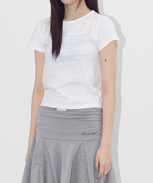☆NASTY FANCY CLUB☆ Angel Mark Crop Tee SKY BLUE F25QB104 ANGEL MARK CROP TEE (SKY BLUE) F25QB104 - FANCY CLUB | 60