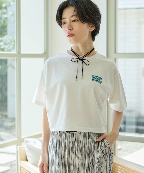 PAGEBOY（ページボーイ）の「サウナボーイ コラボ コンパクトT（Tシャツ/カットソー・レディース・オフホワイト/ブルー/ブラック・FREE）」の7枚目の写真