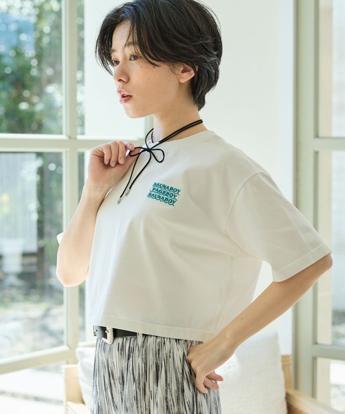 PAGEBOY（ページボーイ）の「サウナボーイ コラボ コンパクトT（Tシャツ/カットソー・レディース・オフホワイト/ブルー/ブラック・FREE）」の8枚目の写真