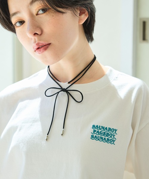 PAGEBOY（ページボーイ）の「サウナボーイ コラボ コンパクトT（Tシャツ/カットソー・レディース・オフホワイト/ブルー/ブラック・FREE）」の10枚目の写真