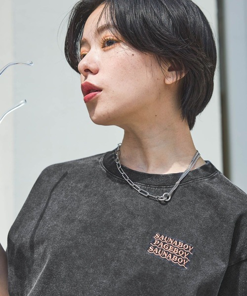 PAGEBOY（ページボーイ）の「サウナボーイ コラボ コンパクトT（Tシャツ/カットソー・レディース・オフホワイト/ブルー/ブラック・FREE）」の14枚目の写真