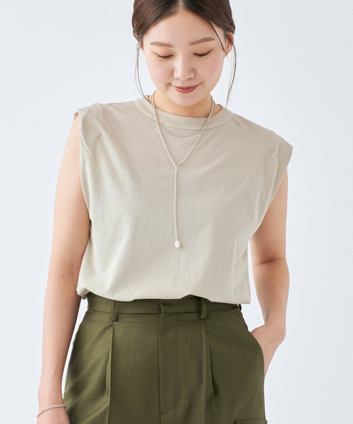 ATON/エイトン FRESCA SINGLE JERSEY ノースリーブ（Tシャツ