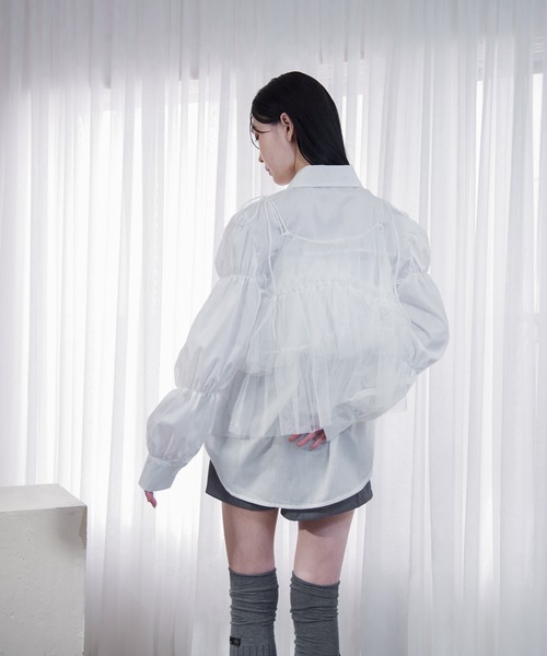 Y/lim（イリム）の「肩リボンランダムチュールキャミ（キャミソール・レディース・オフホワイト/グレー/ブラック・FREE）」の17枚目の写真