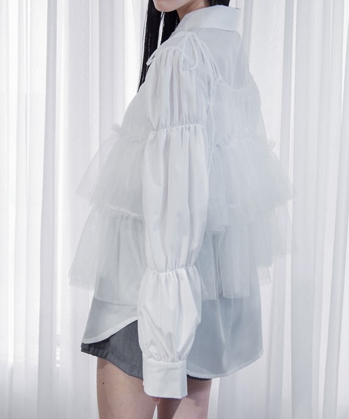 Y/lim（イリム）の「肩リボンランダムチュールキャミ（キャミソール・レディース・オフホワイト/グレー/ブラック・FREE）」の20枚目の写真