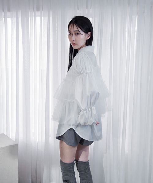 Y/lim（イリム）の「肩リボンランダムチュールキャミ（キャミソール・レディース・オフホワイト/グレー/ブラック・FREE）」の21枚目の写真