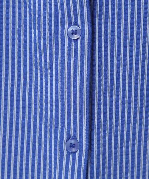 ITS'DEMO（イッツデモ）の「【洗濯機OK／洗濯後しわになりにくい】カットサッカー前開きプルオーバー（シャツ/ブラウス・レディース・ネイビー/ベージュ/オフホワイト/サックスブルー・00）」の11枚目の写真