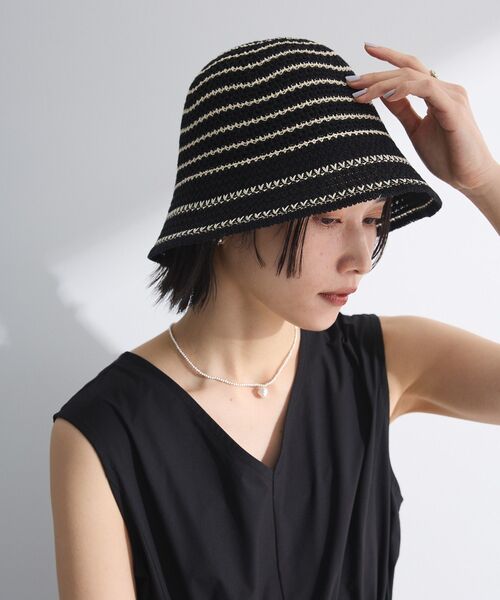 Green Parks(グリーンパークス)の「every walk.雑材バケットハット(ハット・レディース・その他7/アイボリー/ブラック・FREE)」の4枚目の写真