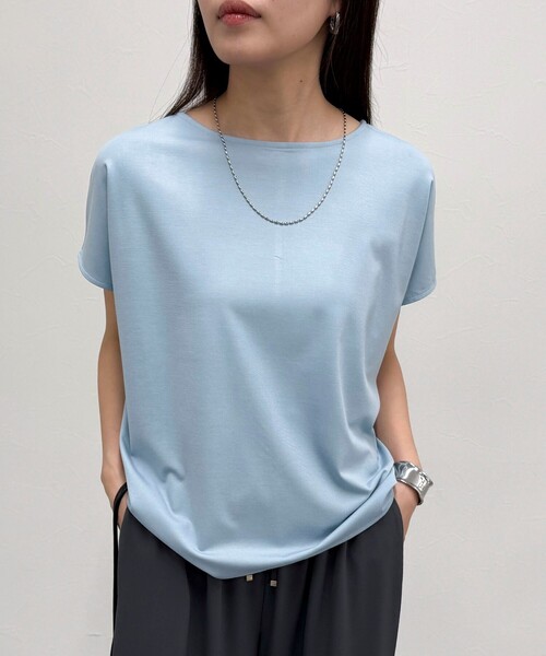 fredy emue（フレディエミュ）の「コクーンカットソーブラウス（Tシャツ/カットソー・レディース・チャコールグレー/オフホワイト/ブラック/サックスブルー・38）」の22枚目の写真