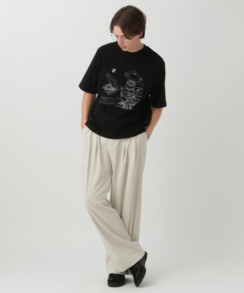 LURAKU（ルラク）の「【LURAKU】Record graphic T-shirt / レコードグラフィックTシャツ（Tシャツ/カットソー・メンズ・ホワイト/ブラック・MEDIUM/LARGE）」の19枚目の写真