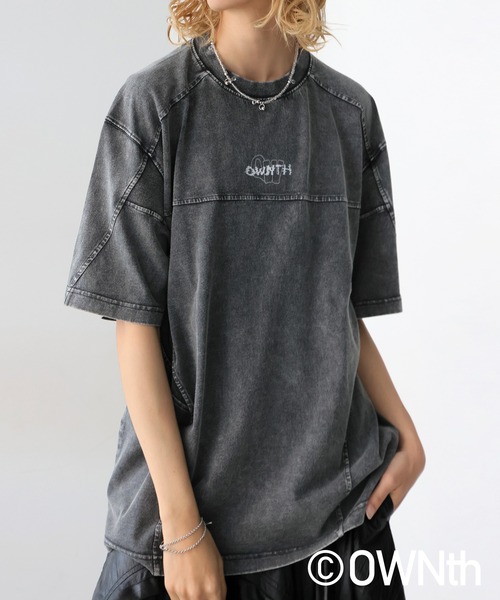 antiqua（アンティカ）の「リブ切替デザインTシャツ（Tシャツ/カットソー・レディース・ブラック/ホワイト・ONESIZE）」の2枚目の写真