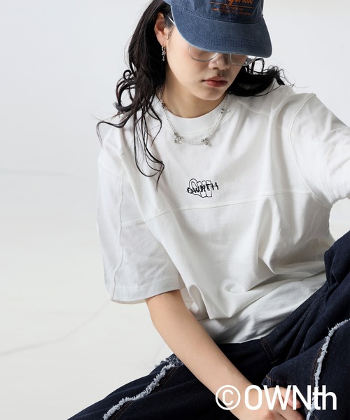 antiqua（アンティカ）の「リブ切替デザインTシャツ（Tシャツ/カットソー・レディース・ブラック/ホワイト・ONESIZE）」の4枚目の写真