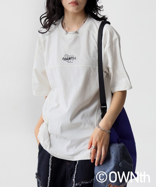 antiqua（アンティカ）の「リブ切替デザインTシャツ（Tシャツ/カットソー・レディース・ブラック/ホワイト・ONESIZE）」の6枚目の写真