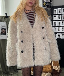 SHAGGIE(シャギー)の【ViVi掲載】プードルボアダブルテーラードジャケット(テーラードジャケット)