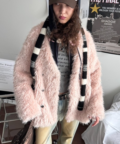 ViVi掲載】プードルボアダブルテーラードジャケット（テーラード