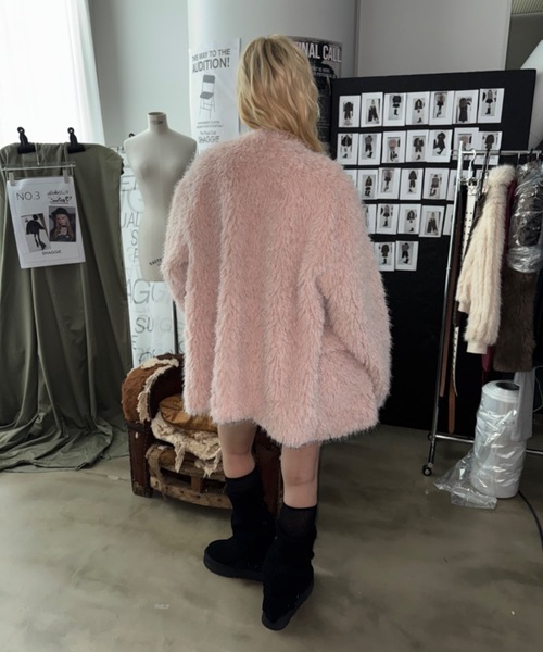 セール】【ViVi掲載】プードルボアダブルテーラードジャケット