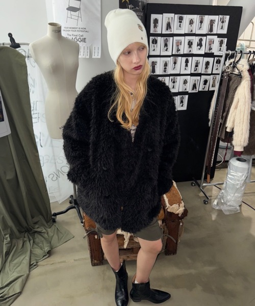 SHAGGIE（シャギー）の「【ViVi掲載】プードルボアダブルテーラードジャケット（テーラードジャケット・レディース・ブラック/ピンク/ベージュ・FREE）」の7枚目の写真