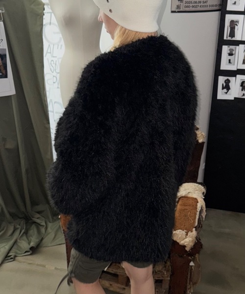 SHAGGIE（シャギー）の「【ViVi掲載】プードルボアダブルテーラードジャケット（テーラードジャケット・レディース・ブラック/ピンク/ベージュ・FREE）」の6枚目の写真