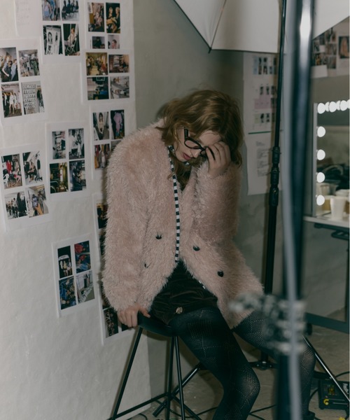 セール】【ViVi掲載】プードルボアダブルテーラードジャケット