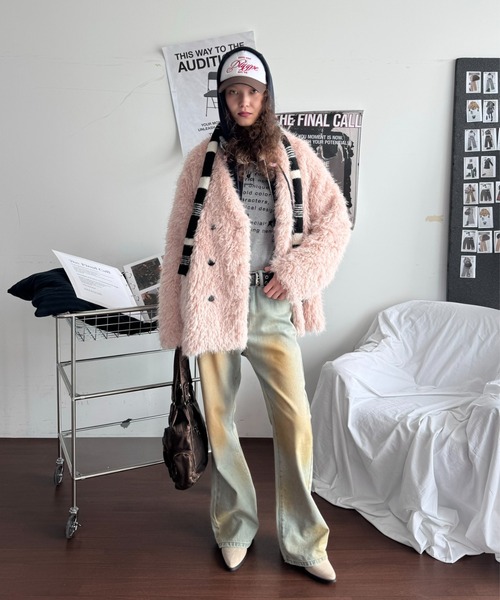 ViVi掲載】プードルボアダブルテーラードジャケット（テーラード