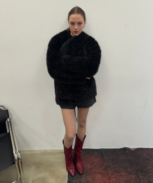 SHAGGIE（シャギー）の「【ViVi掲載】プードルボアダブルテーラードジャケット（テーラードジャケット・レディース・ブラック/ピンク/ベージュ・FREE）」の19枚目の写真