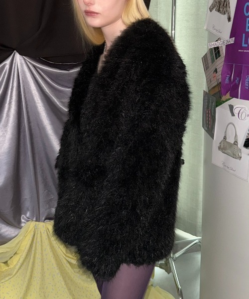 SHAGGIE（シャギー）の「【ViVi掲載】プードルボアダブルテーラードジャケット（テーラードジャケット・レディース・ブラック/ピンク/ベージュ・FREE）」の15枚目の写真
