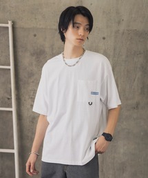 【INHABITANT】ビッグシルエット ワンポイント刺繍 ポケット 半袖Tシャツ カットソー ユニセックス