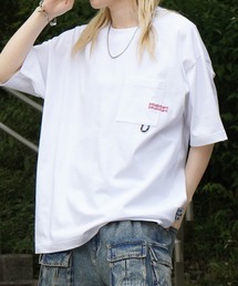 INHABITANT | 25SS【INHABITANT】ビッグシルエット ワンポイント刺繍 ポケット 半袖Tシャツ カットソー ユニセックス(Tシャツ/カットソー)