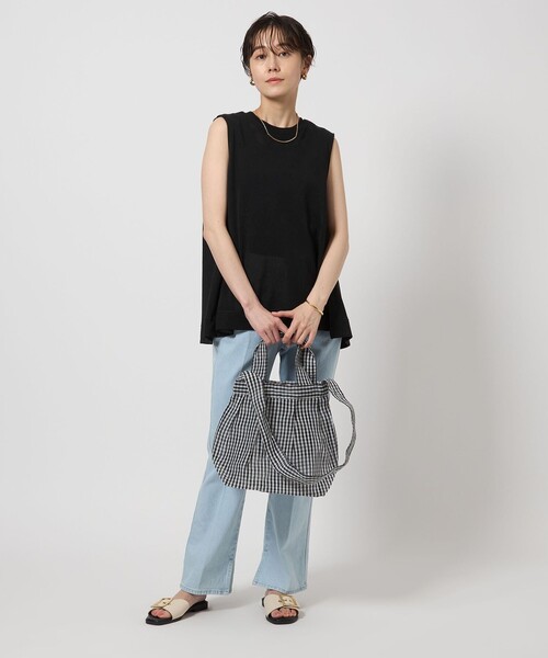 green label relaxing(グリーンレーベルリラクシング)の「ドライ シアー ウラケ ノースリーブ プルオーバー(Tシャツ/カットソー・レディース・ブラック/ホワイト/ベージュ・FREE)」の12枚目の写真