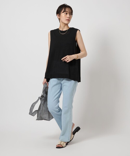 green label relaxing(グリーンレーベルリラクシング)の「ドライ シアー ウラケ ノースリーブ プルオーバー(Tシャツ/カットソー・レディース・ブラック/ホワイト/ベージュ・FREE)」の13枚目の写真