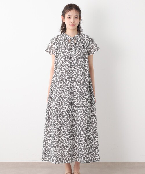 LAURA ASHLEY(ローラアシュレイ)の「【コットン100%/洗える/同柄アイテムあり】ハーゲート リーブス柄 ボウタイワンピース(ワンピース・レディース・ライトイエロー系1/ブラウン系1・38/40)」の18枚目の写真