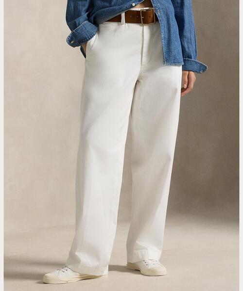 POLO RALPH LAUREN(ポロ ラルフ ローレン)の「コットン チノ ストレートレッグ パンツ(チノパンツ・レディース・ホワイト・00/0/2/4/6/8)」の3枚目の写真