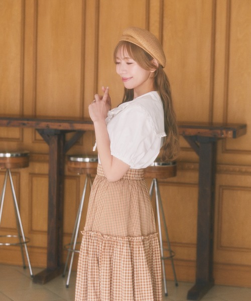 Areeam（アリーム）の「フリルセ－ラーカラーブラウス（シャツ/ブラウス・レディース・ライトブルー/オフホワイト・FREE）」の8枚目の写真