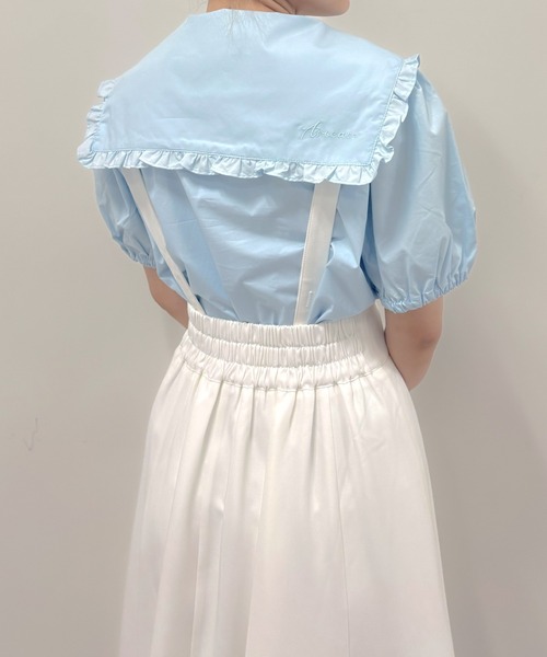 Areeam（アリーム）の「フリルセ－ラーカラーブラウス（シャツ/ブラウス・レディース・ライトブルー/オフホワイト・FREE）」の15枚目の写真