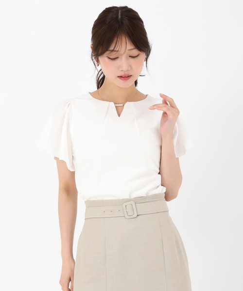 MISCH MASCH(ミッシュマッシュ)の「2025新作 パールフレア袖カットブラウス(シャツ/ブラウス・レディース・ピンク/ホワイト/ブラック/グレー・フリ-)」の10枚目の写真