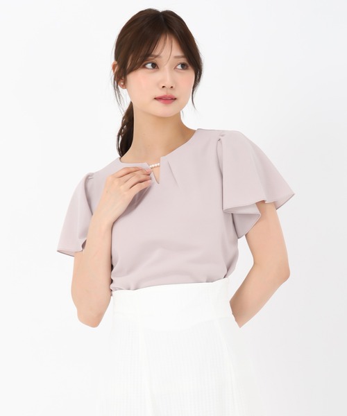 MISCH MASCH(ミッシュマッシュ)の「2025新作 パールフレア袖カットブラウス(シャツ/ブラウス・レディース・ピンク/ホワイト/ブラック/グレー・フリ-)」の14枚目の写真