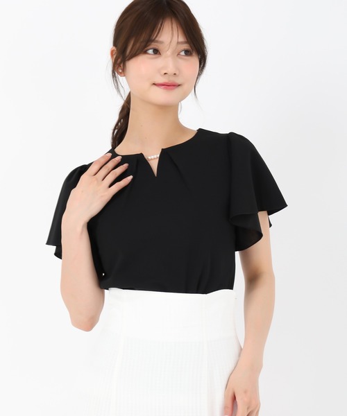 MISCH MASCH(ミッシュマッシュ)の「2025新作 パールフレア袖カットブラウス(シャツ/ブラウス・レディース・ピンク/ホワイト/ブラック/グレー・フリ-)」の7枚目の写真