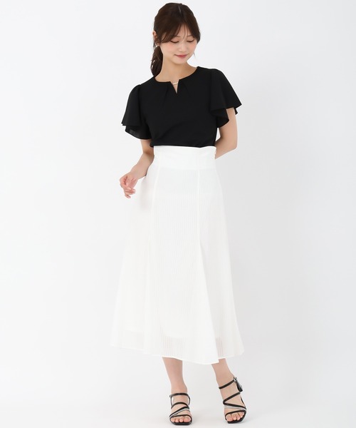 MISCH MASCH（ミッシュマッシュ）の「パールフレア袖カットブラウス（シャツ/ブラウス・レディース・ピンク/ホワイト/ブラック/グレー・ﾌﾘ-）」の22枚目の写真