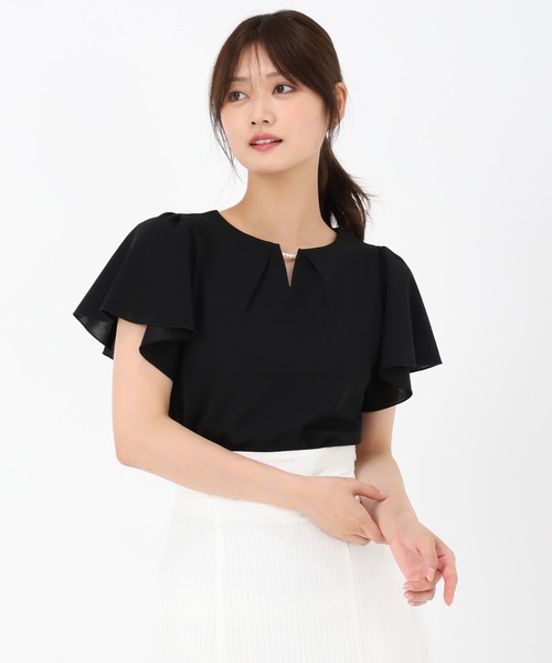 MISCH MASCH(ミッシュマッシュ)の「2025新作 パールフレア袖カットブラウス(シャツ/ブラウス・レディース・ピンク/ホワイト/ブラック/グレー・フリ-)」の5枚目の写真