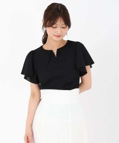 MISCH MASCH(ミッシュマッシュ)の「2025新作 パールフレア袖カットブラウス(シャツ/ブラウス・レディース・ピンク/ホワイト/ブラック/グレー・フリ-)」の6枚目の写真