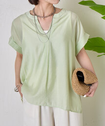 Jena espace merveilleux | 【スッキリ半袖シャツ】フロントタックシアーブラウス(シャツ/ブラウス)