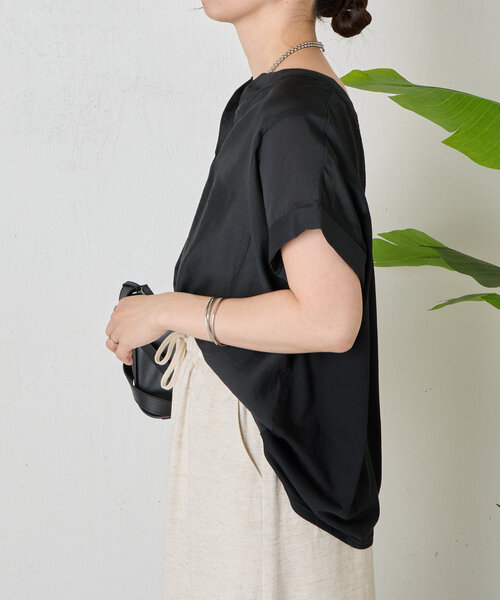 Jena espace merveilleux（ジェナ　エスパスメルヴェイユ）の「【スッキリ半袖シャツ】フロントタックシアーブラウス（シャツ/ブラウス・レディース・グレー/ブラック/グリーン・FREE）」の10枚目の写真